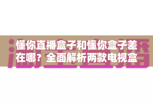 懂你直播盒子和懂你盒子差在哪?全面解析两款电视盒子的核心区别与选购指南 懂你直播盒子和懂你盒子差在哪?全面解析两款电视盒子的核心区别与选购指南