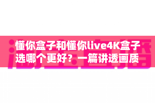懂你盒子和懂你live4K盒子选哪个更好?一篇讲透画质、配置与性价比的选购全攻略 懂你盒子和懂你live4K盒子选哪个更好?一篇讲透画质、配置与性价比的选购全攻略