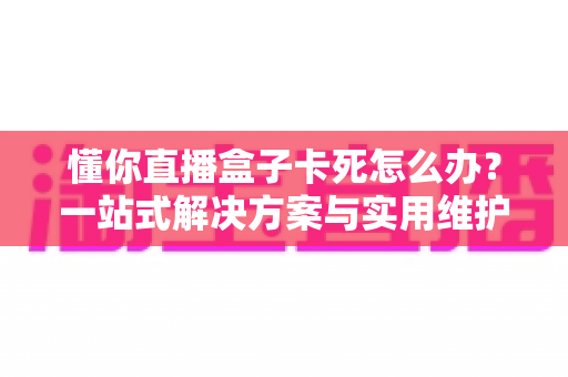懂你直播盒子卡死怎么办？一站式解决方案与实用维护指南