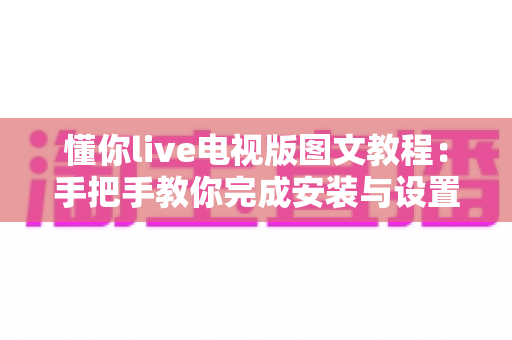 懂你live电视版图文教程：手把手教你完成安装与设置，大屏看直播从此不求人