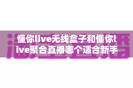 懂你live无线盒子和懂你live聚合直播哪个适合新手?新手入门全攻略一文讲透 懂你live无线盒子和懂你live聚合直播哪个适合新手?新手入门全攻略一文讲透