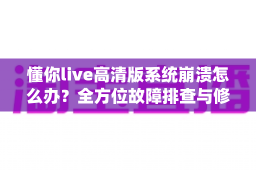 懂你live高清版系统崩溃怎么办？全方位故障排查与修复指南，助你快速恢复正常观影体验