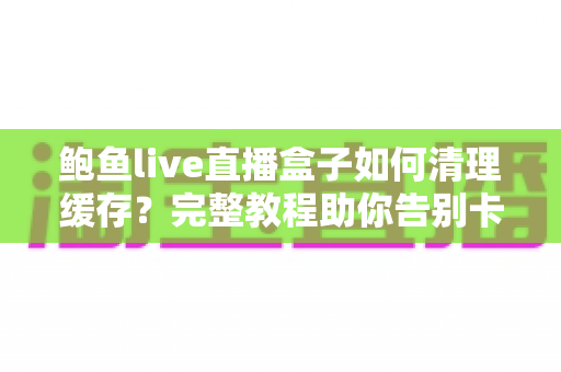鲍鱼live直播盒子如何清理缓存?完整教程助你告别卡顿、提升直播流畅度 鲍鱼live直播盒子如何清理缓存?完整教程助你告别卡顿、提升直播流畅度