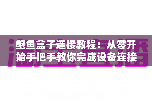鲍鱼盒子连接教程:从零开始手把手教你完成设备连接与设置全攻略 鲍鱼盒子连接教程:从零开始手把手教你完成设备连接与设置全攻略