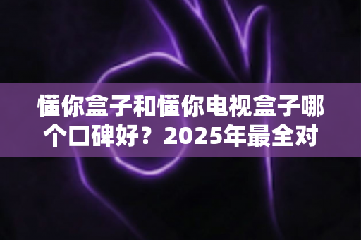懂你盒子和懂你电视盒子哪个口碑好？2025年最全对比评测与选购避坑指南