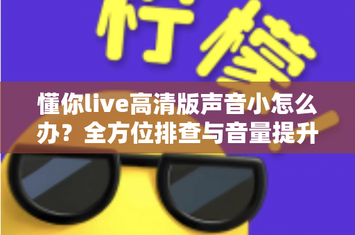 懂你live高清版声音小怎么办？全方位排查与音量提升实用指南