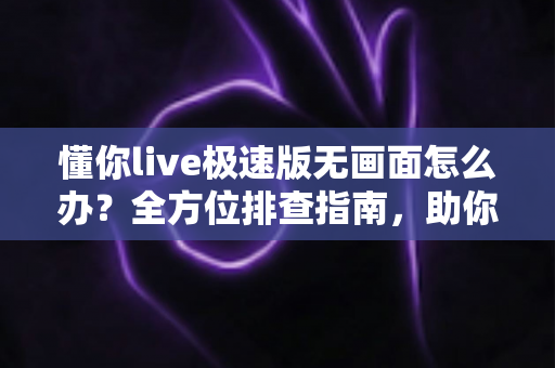 懂你live极速版无画面怎么办？全方位排查指南，助你快速恢复流畅直播体验