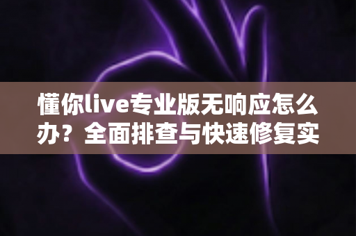 懂你live专业版无响应怎么办？全面排查与快速修复实用指南