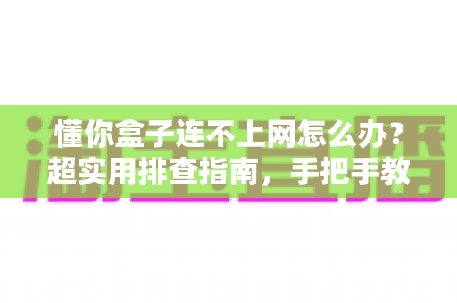 懂你盒子连不上网怎么办？超实用排查指南，手把手教你快速恢复网络连接