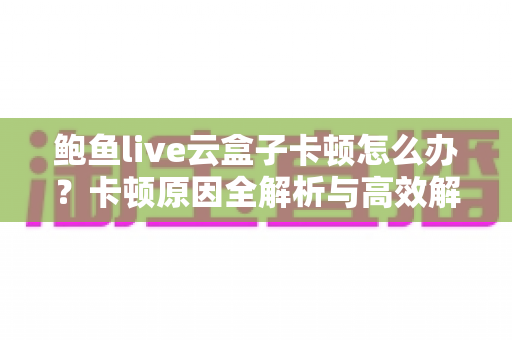 鲍鱼live云盒子卡顿怎么办？卡顿原因全解析与高效解决指南