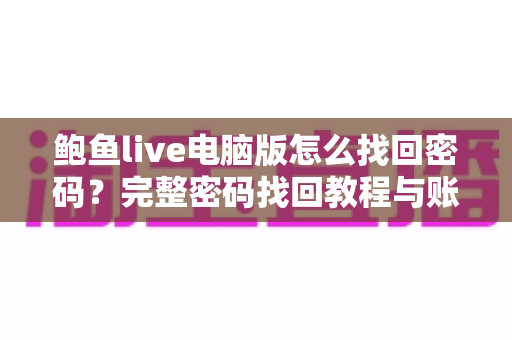 鲍鱼live电脑版怎么找回密码？完整密码找回教程与账号安全指南