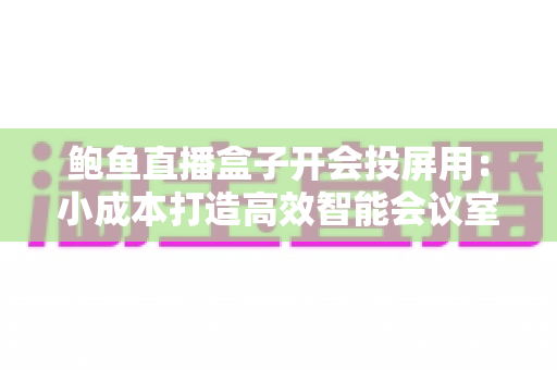 鲍鱼直播盒子开会投屏用：小成本打造高效智能会议室的实用指南