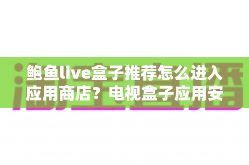 鲍鱼live盒子推荐怎么进入应用商店?电视盒子应用安装全流程实用指南 鲍鱼live盒子推荐怎么进入应用商店?电视盒子应用安装全流程实用指南