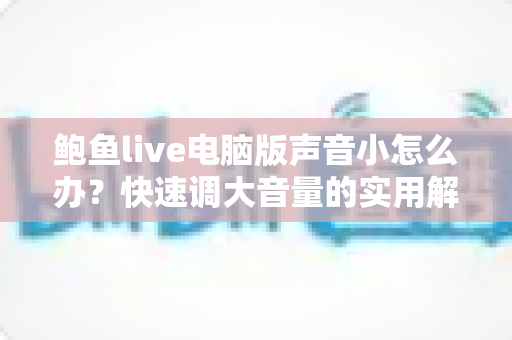 鲍鱼live电脑版声音小怎么办？快速调大音量的实用解决方法全攻略