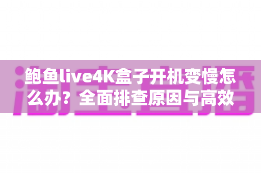 鲍鱼live4K盒子开机变慢怎么办?全面排查原因与高效优化方案,让您的4K观影体验重回流畅巅峰 鲍鱼live4K盒子开机变慢怎么办?全面排查原因与高效优化方案,让您的4K观影体验重回流畅巅峰