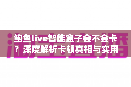 鲍鱼live智能盒子会不会卡？深度解析卡顿真相与实用优化全攻略