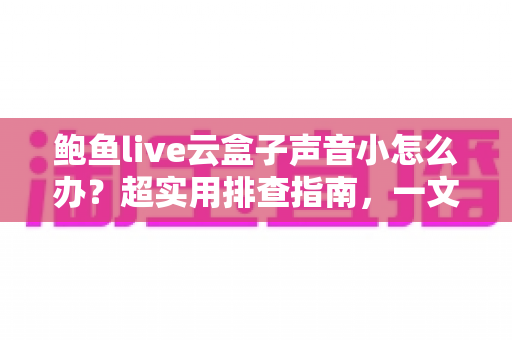 鲍鱼live云盒子声音小怎么办?超实用排查指南,一文解决音量烦恼! 鲍鱼live云盒子声音小怎么办?超实用排查指南,一文解决音量烦恼!