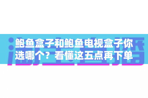 鲍鱼盒子和鲍鱼电视盒子你选哪个?看懂这五点再下单不迟 鲍鱼盒子和鲍鱼电视盒子你选哪个?看懂这五点再下单不迟