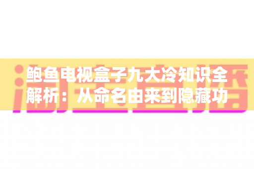 鲍鱼电视盒子九大冷知识全解析:从命名由来到隐藏功能,带你从小白变身电视盒子达人 鲍鱼电视盒子九大冷知识全解析:从命名由来到隐藏功能,带你从小白变身电视盒子达人