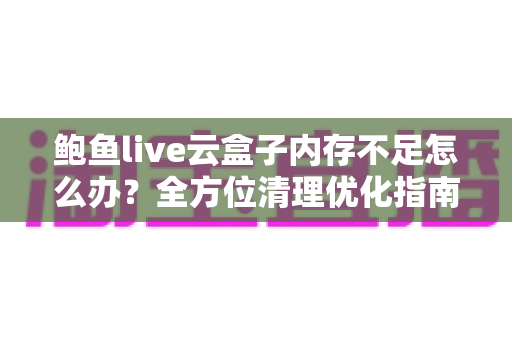 鲍鱼live云盒子内存不足怎么办？全方位清理优化指南，轻松释放存储空间