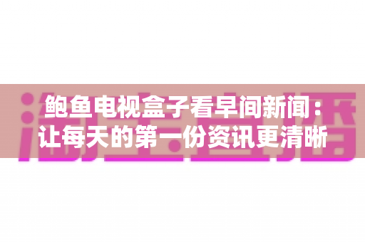 鲍鱼电视盒子看早间新闻：让每天的第一份资讯更清晰、更便捷的家庭影音新体验