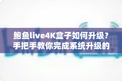 鲍鱼live4K盒子如何升级？手把手教你完成系统升级的完整实用指南