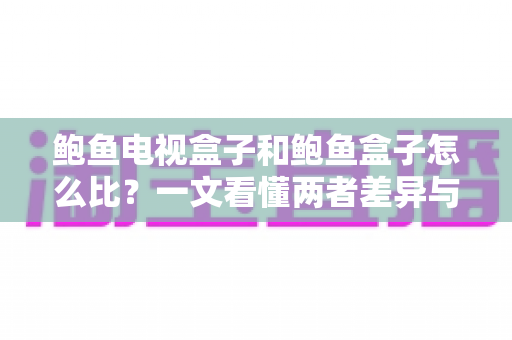 鲍鱼电视盒子和鲍鱼盒子怎么比？一文看懂两者差异与选购攻略