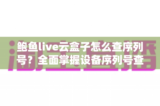 鲍鱼live云盒子怎么查序列号？全面掌握设备序列号查询方法与实用技巧指南