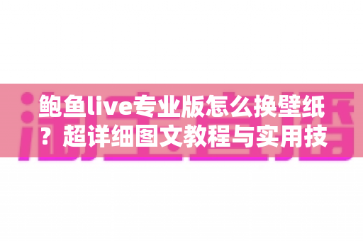鲍鱼live专业版怎么换壁纸？超详细图文教程与实用技巧全解析