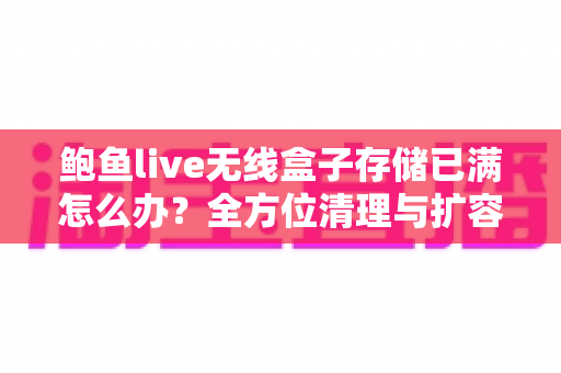鲍鱼live无线盒子存储已满怎么办？全方位清理与扩容实用指南，让设备重回流畅状态