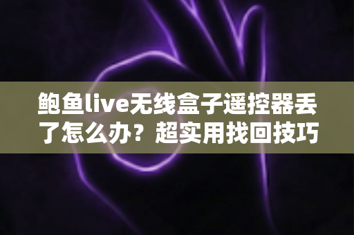 鲍鱼live无线盒子遥控器丢了怎么办？超实用找回技巧与替代方案全攻略