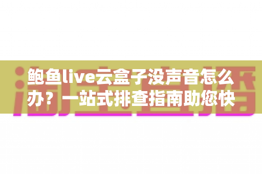 鲍鱼live云盒子没声音怎么办?一站式排查指南助您快速恢复观影体验 鲍鱼live云盒子没声音怎么办?一站式排查指南助您快速恢复观影体验
