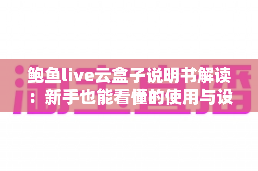 鲍鱼live云盒子说明书解读：新手也能看懂的使用与设置全指南