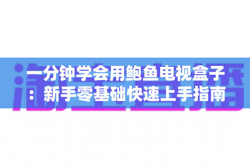 一分钟学会用鲍鱼电视盒子:新手零基础快速上手指南与实用技巧全解析 一分钟学会用鲍鱼电视盒子:新手零基础快速上手指南与实用技巧全解析