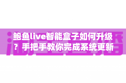 鲍鱼live智能盒子如何升级?手把手教你完成系统更新的完整实操指南 鲍鱼live智能盒子如何升级?手把手教你完成系统更新的完整实操指南