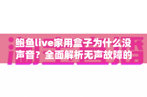 鲍鱼live家用盒子为什么没声音？全面解析无声故障的原因与实用解决方法