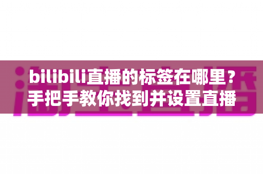 bilibili直播的标签在哪里？手把手教你找到并设置直播标签的完整指南