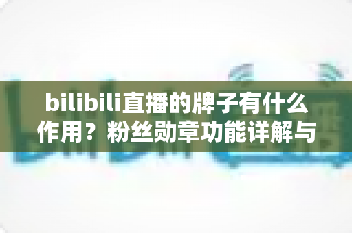 bilibili直播的牌子有什么作用？粉丝勋章功能详解与升级玩法全指南