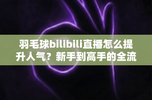 羽毛球bilibili直播怎么提升人气?新手到高手的全流程实战攻略 羽毛球bilibili直播怎么提升人气?新手到高手的全流程实战攻略