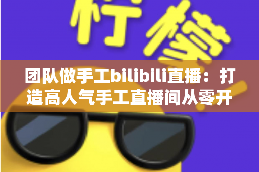 团队做手工bilibili直播：打造高人气手工直播间从零开始的完整运营指南