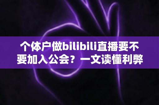 个体户做bilibili直播要不要加入公会?一文读懂利弊、合同陷阱与自播成长路径 个体户做bilibili直播要不要加入公会?一文读懂利弊、合同陷阱与自播成长路径