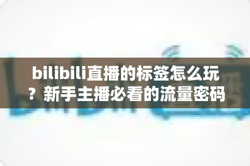 bilibili直播的标签怎么玩?新手主播必看的流量密码与实战攻略 bilibili直播的标签怎么玩?新手主播必看的流量密码与实战攻略