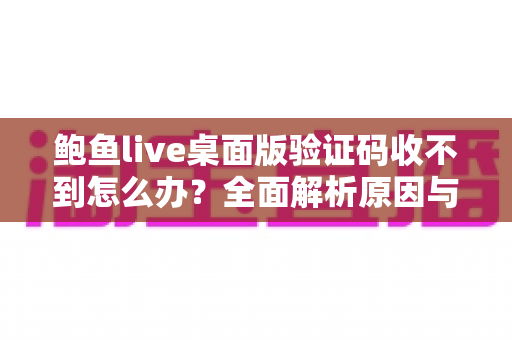 鲍鱼live桌面版验证码收不到怎么办？全面解析原因与高效解决方法