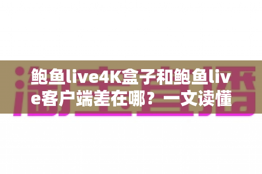 鲍鱼live4K盒子和鲍鱼live客户端差在哪?一文读懂两者核心区别与选购指南 鲍鱼live4K盒子和鲍鱼live客户端差在哪?一文读懂两者核心区别与选购指南