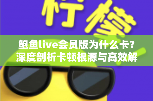鲍鱼live会员版为什么卡?深度剖析卡顿根源与高效解决全指南 鲍鱼live会员版为什么卡?深度剖析卡顿根源与高效解决全指南