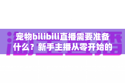 宠物bilibili直播需要准备什么？新手主播从零开始的完整准备清单与实战攻略