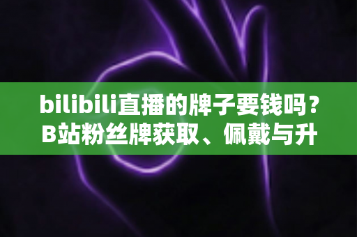 bilibili直播的牌子要钱吗？B站粉丝牌获取、佩戴与升级费用一文全解析