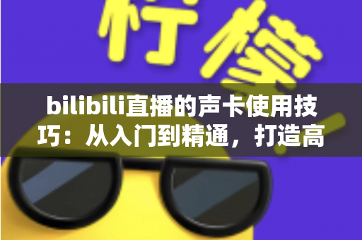 bilibili直播的声卡使用技巧：从入门到精通，打造高人气直播间音效全攻略