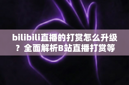 bilibili直播的打赏怎么升级？全面解析B站直播打赏等级提升方法与进阶攻略