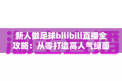 新人做足球bilibili直播全攻略:从零打造高人气绿茵直播间的实用指南 新人做足球bilibili直播全攻略:从零打造高人气绿茵直播间的实用指南